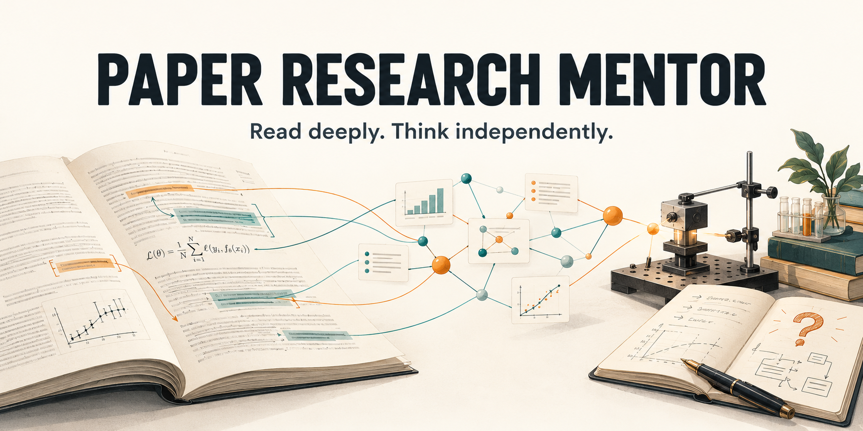 Paper Research Mentor: an annotated paper becomes connected evidence, independent questions, and experimental ideas