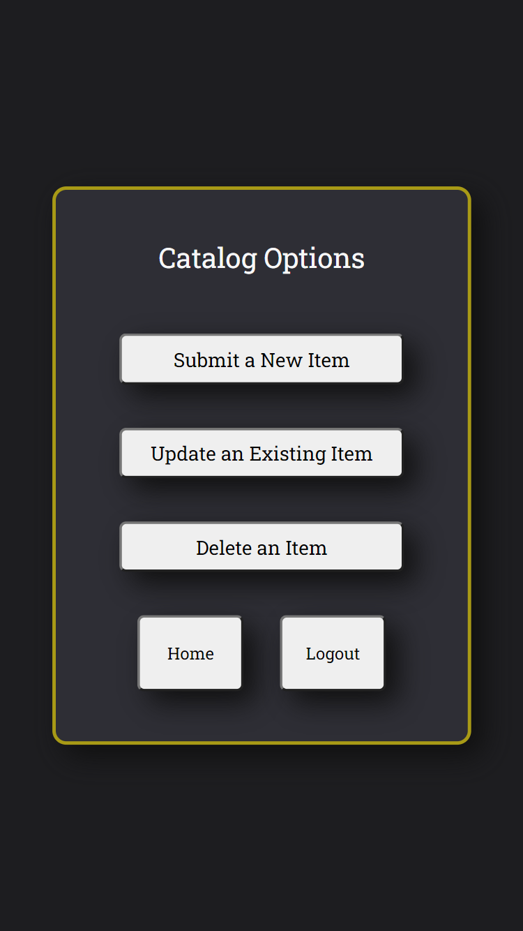 Mobile View Catalog Options