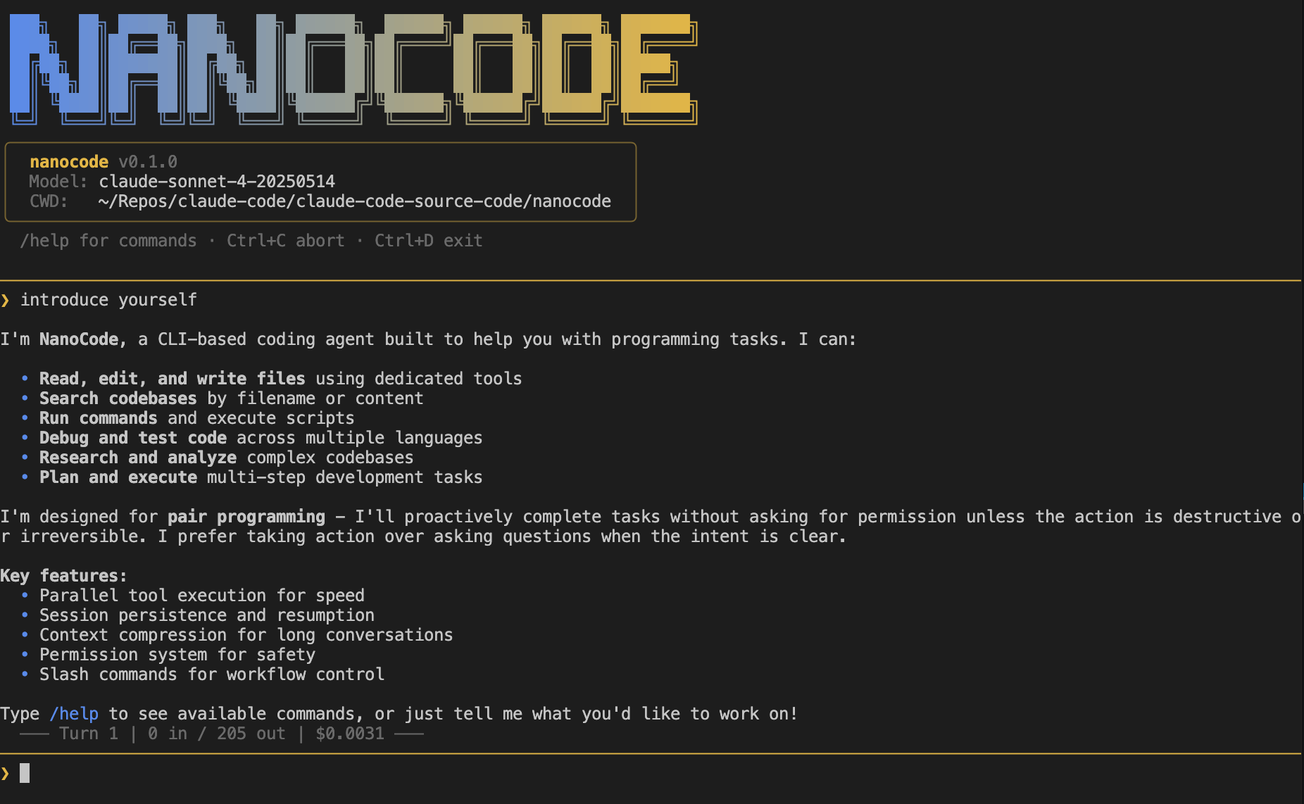 nanocode Screenshot