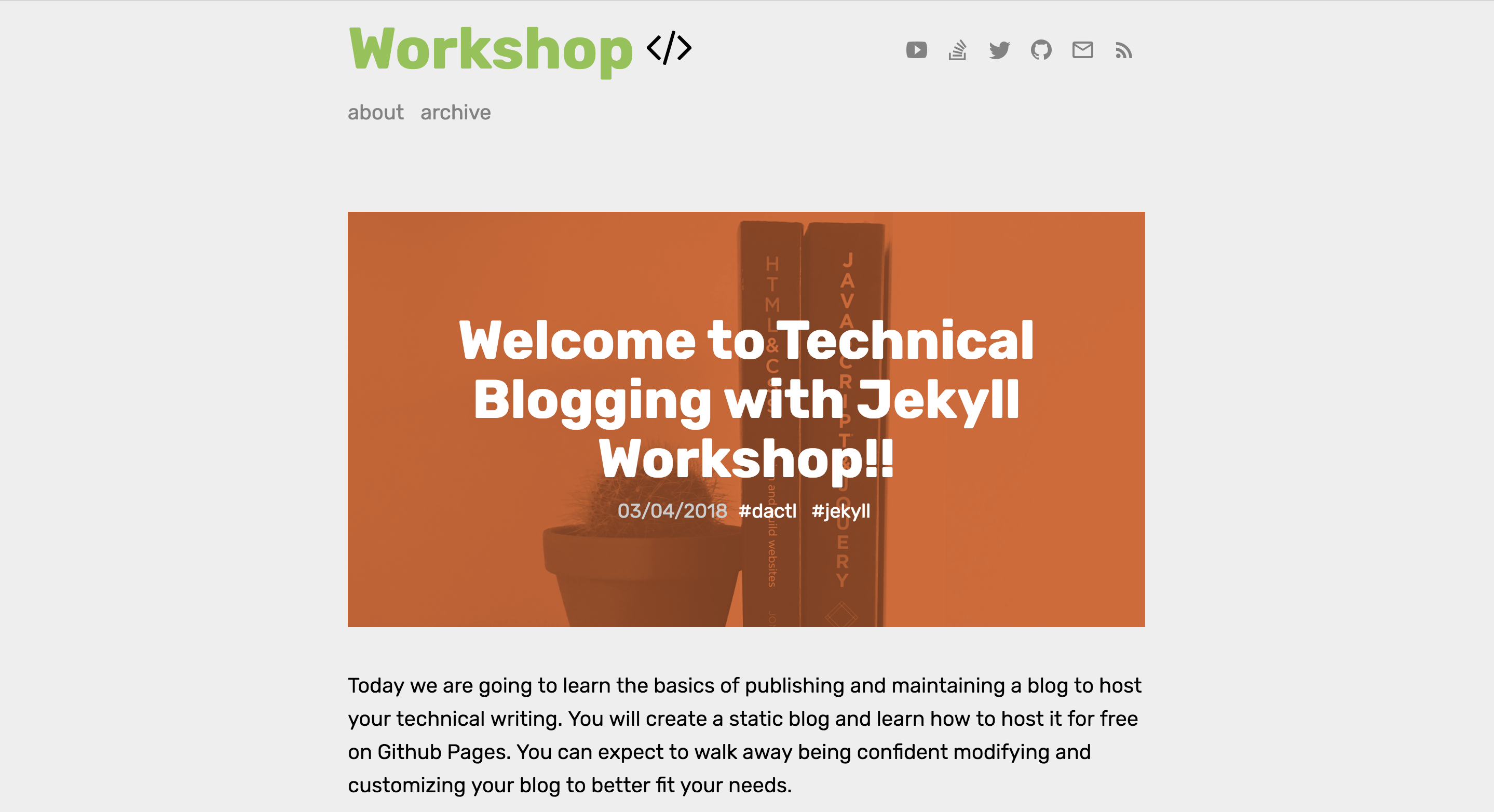 workshop homepage