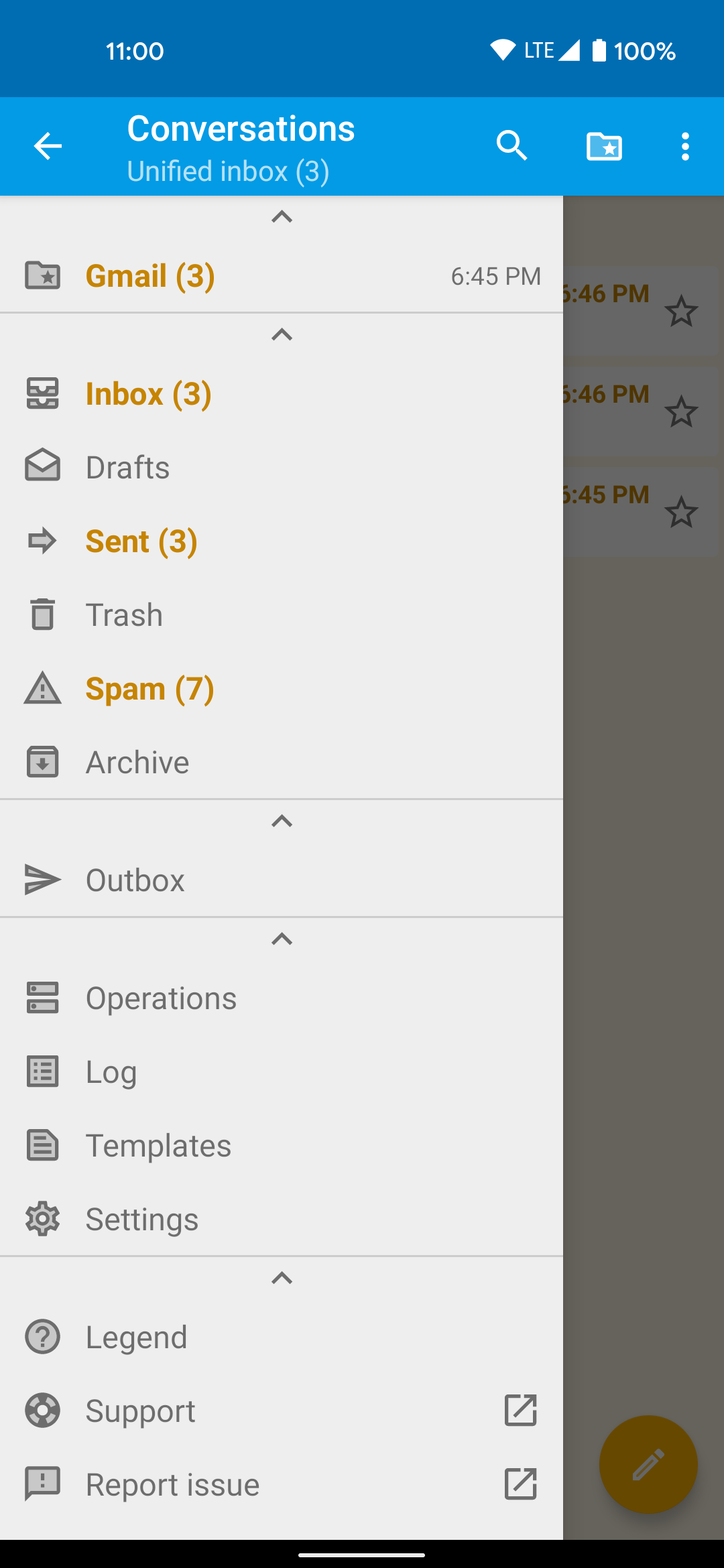 Screenshot 2 of FairEmail — opens full size