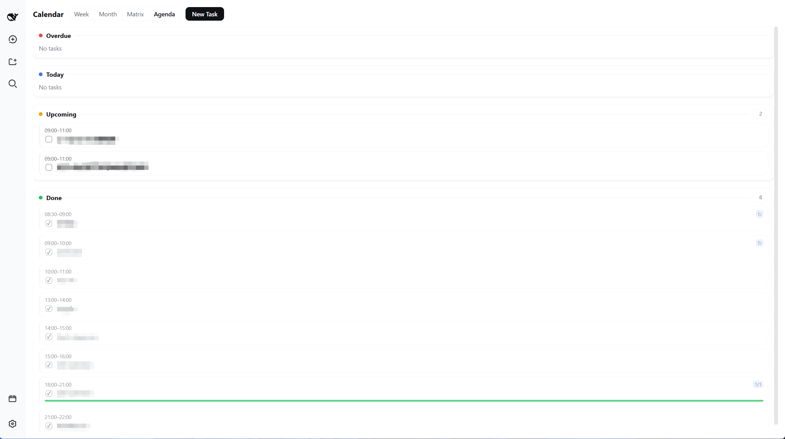 Agenda view