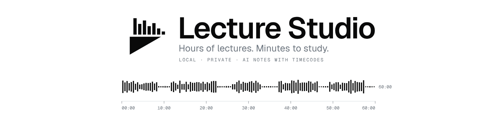 Lecture Studio — hours of lectures, minutes to study