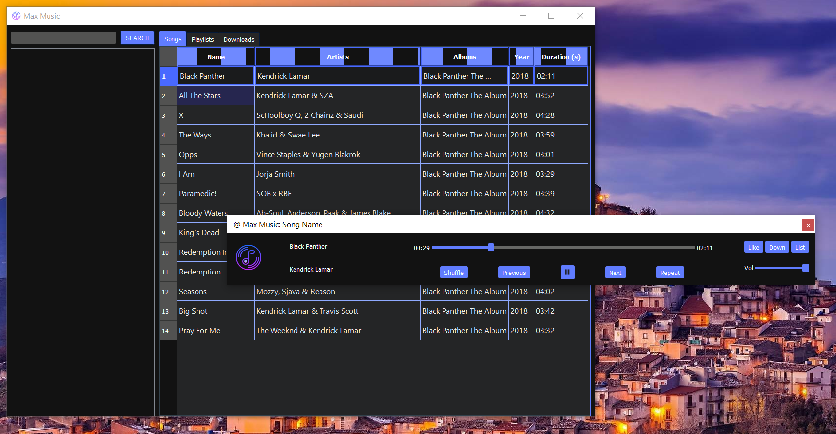 Screenshot of the App (Dock Window Floats)