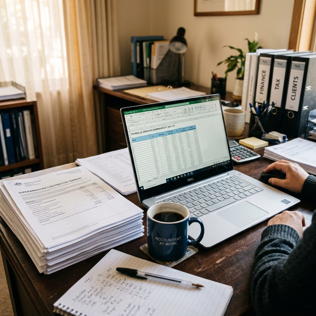 Payroll management with superannuation documents