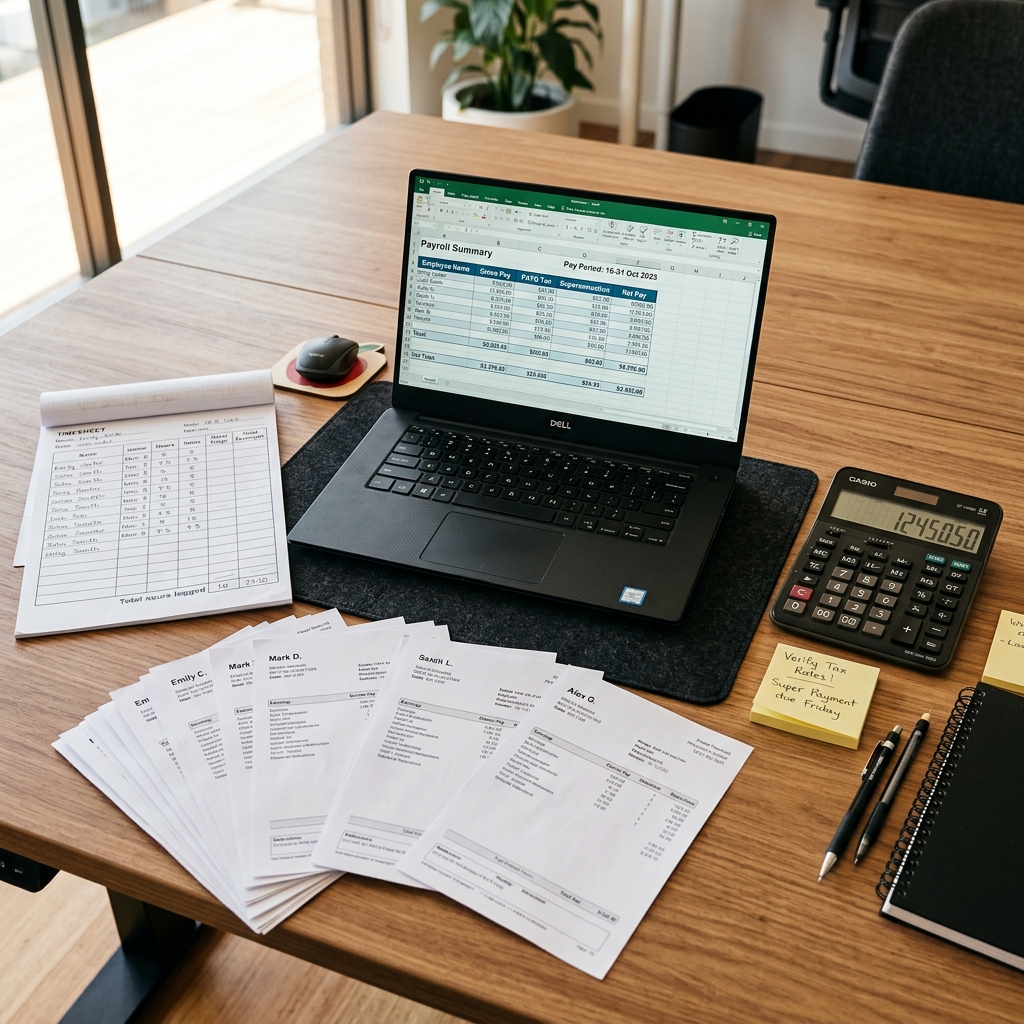 Employee payslips and timesheet processing