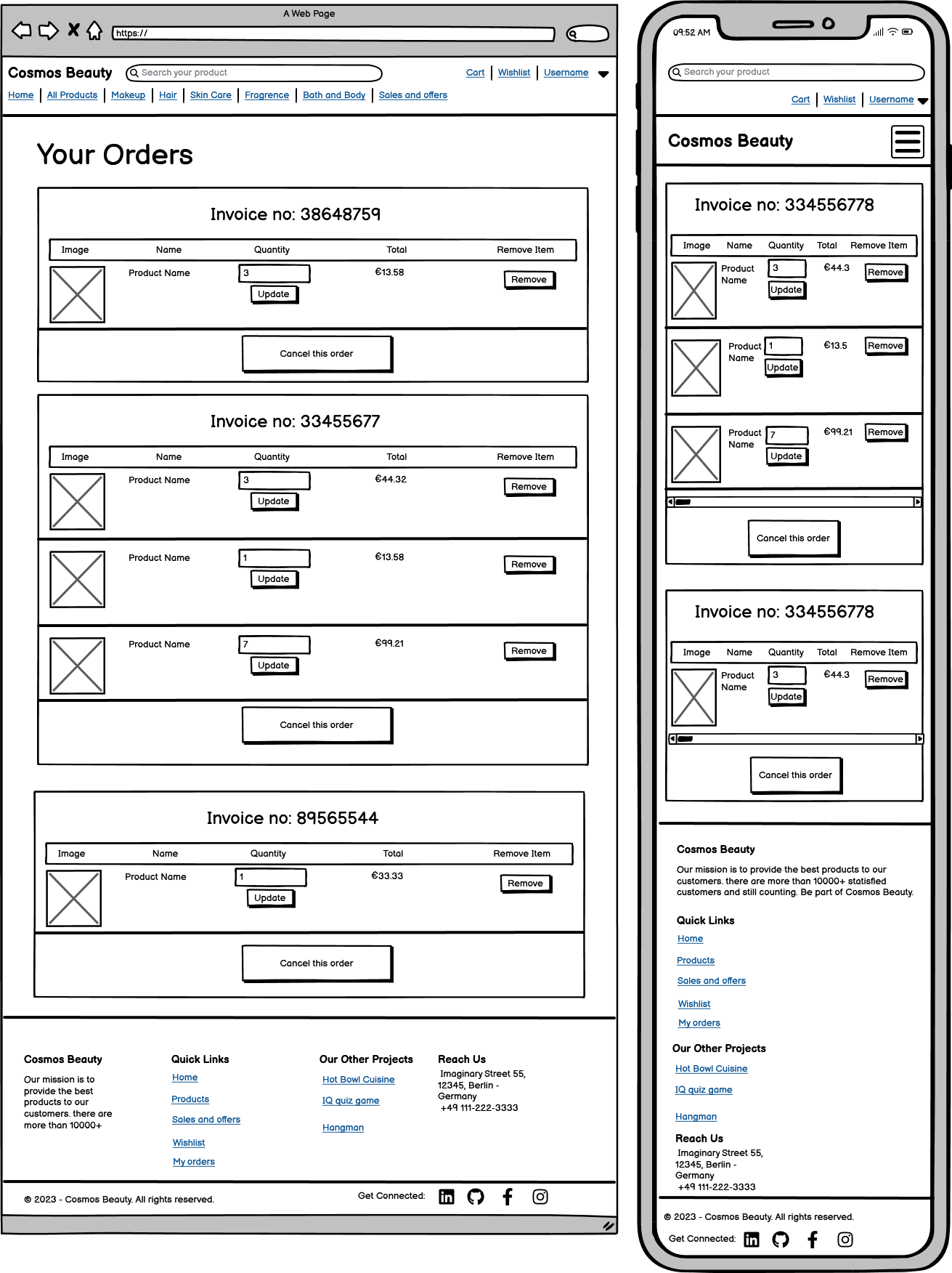 My Orders Page