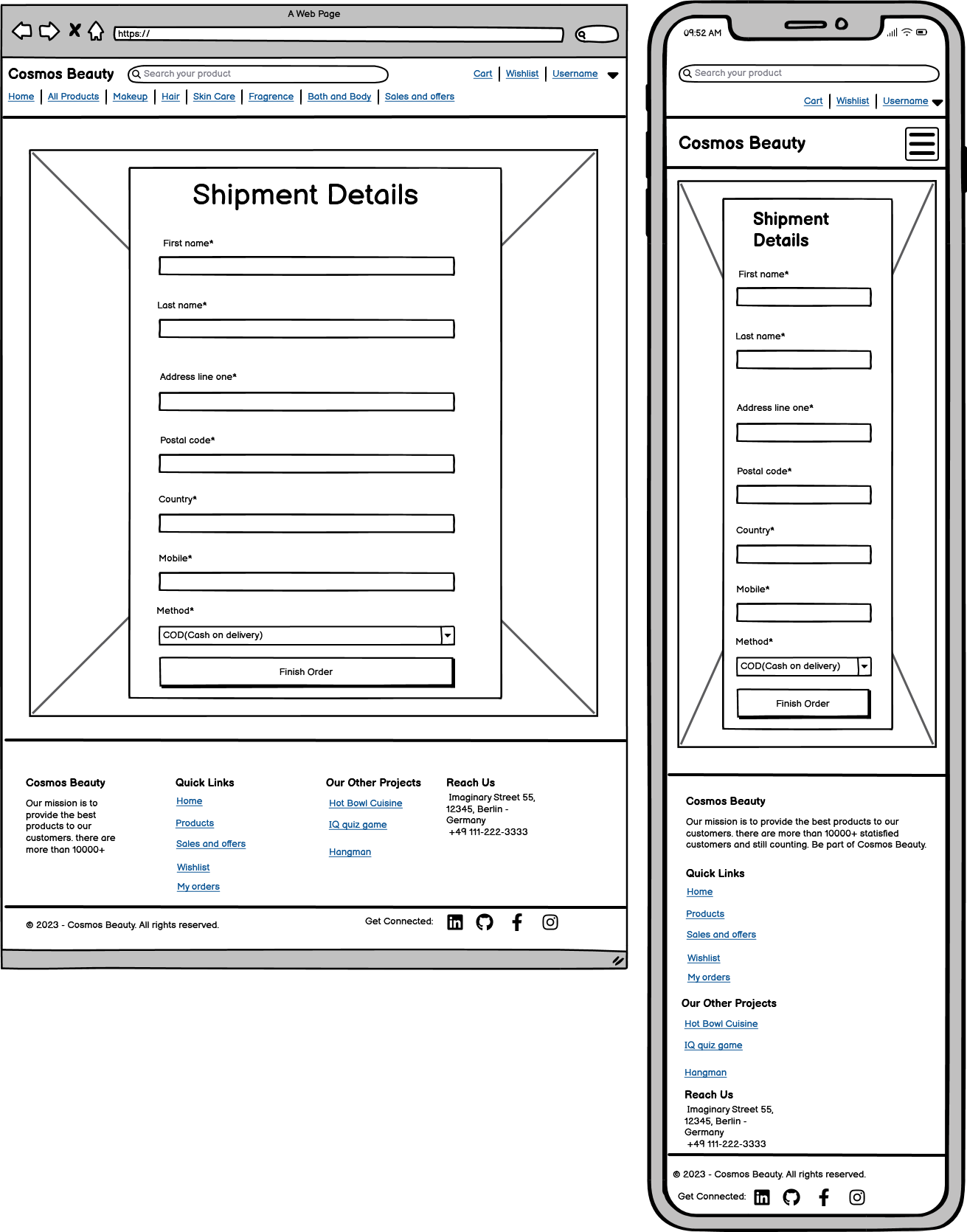 Shipping details Page