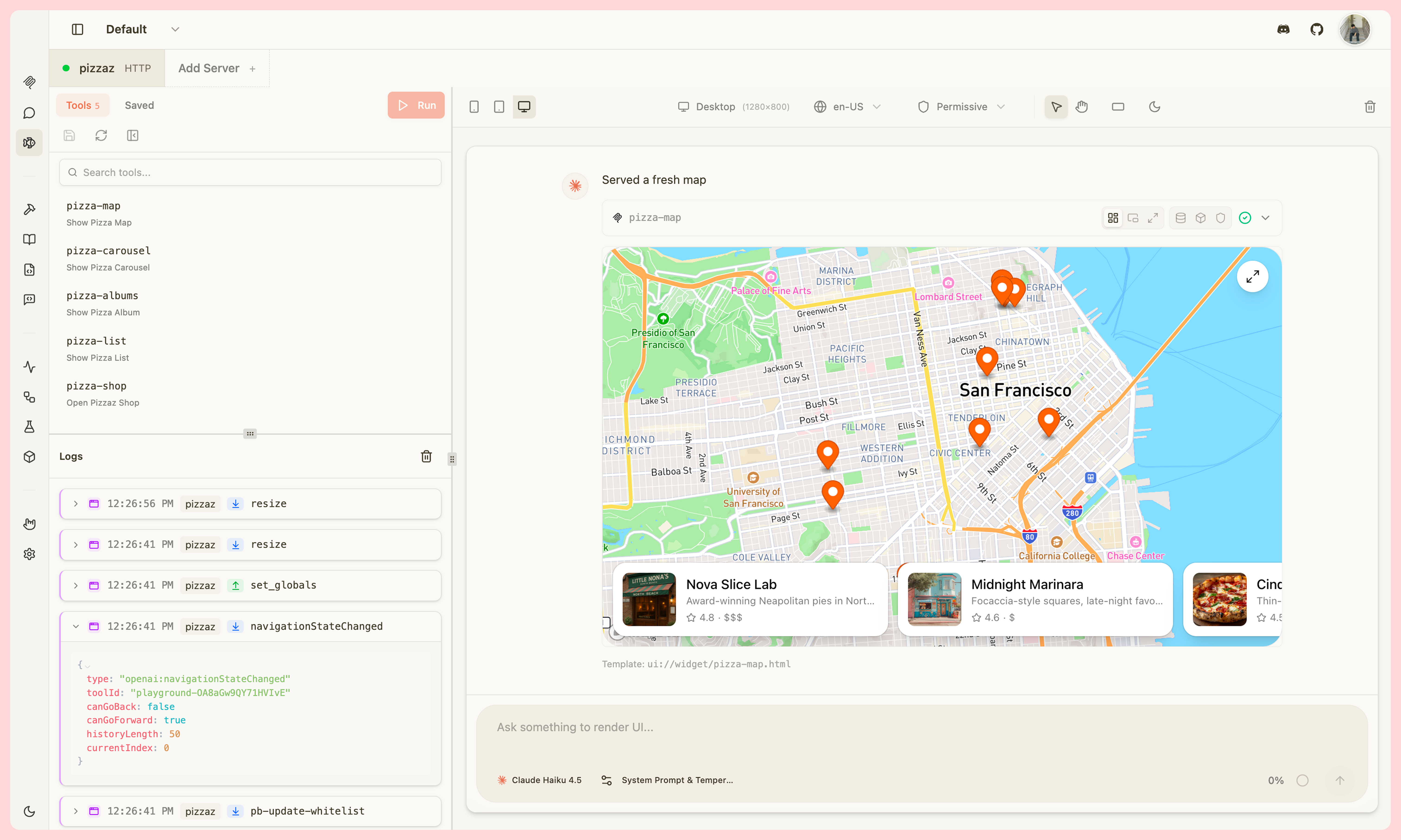 MCPJam LLM playground