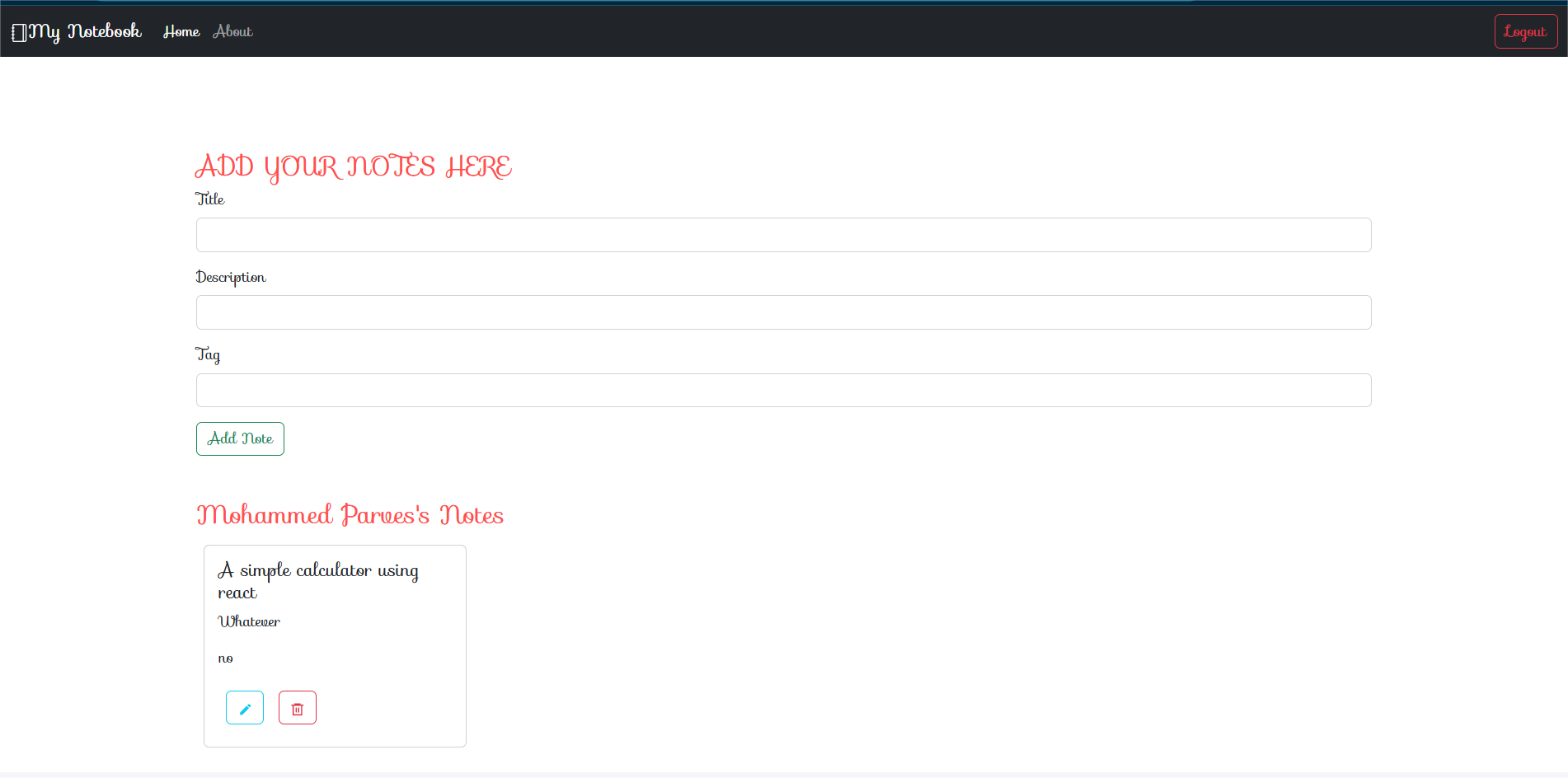 GitHub - MDPerrfan/Notebook-Frontend: A simple full stack website