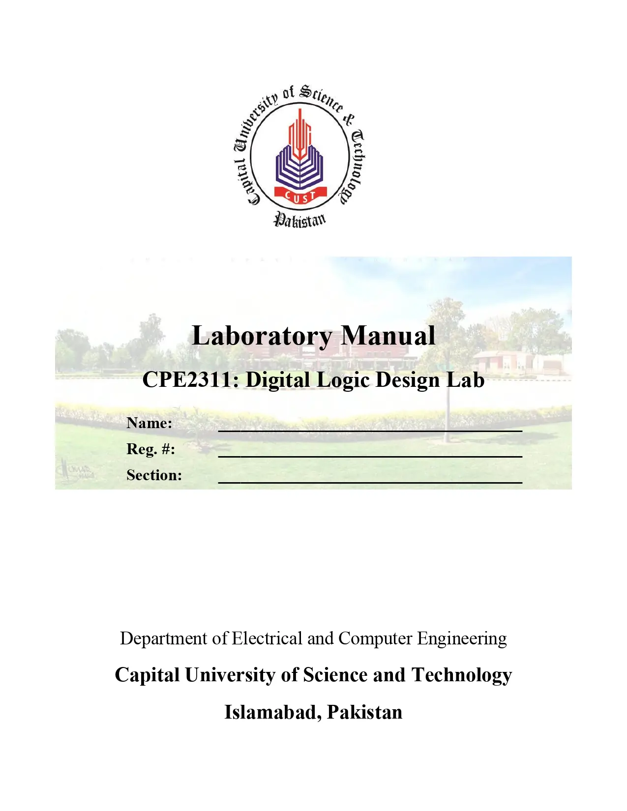 Cover of DLD Lab Manual