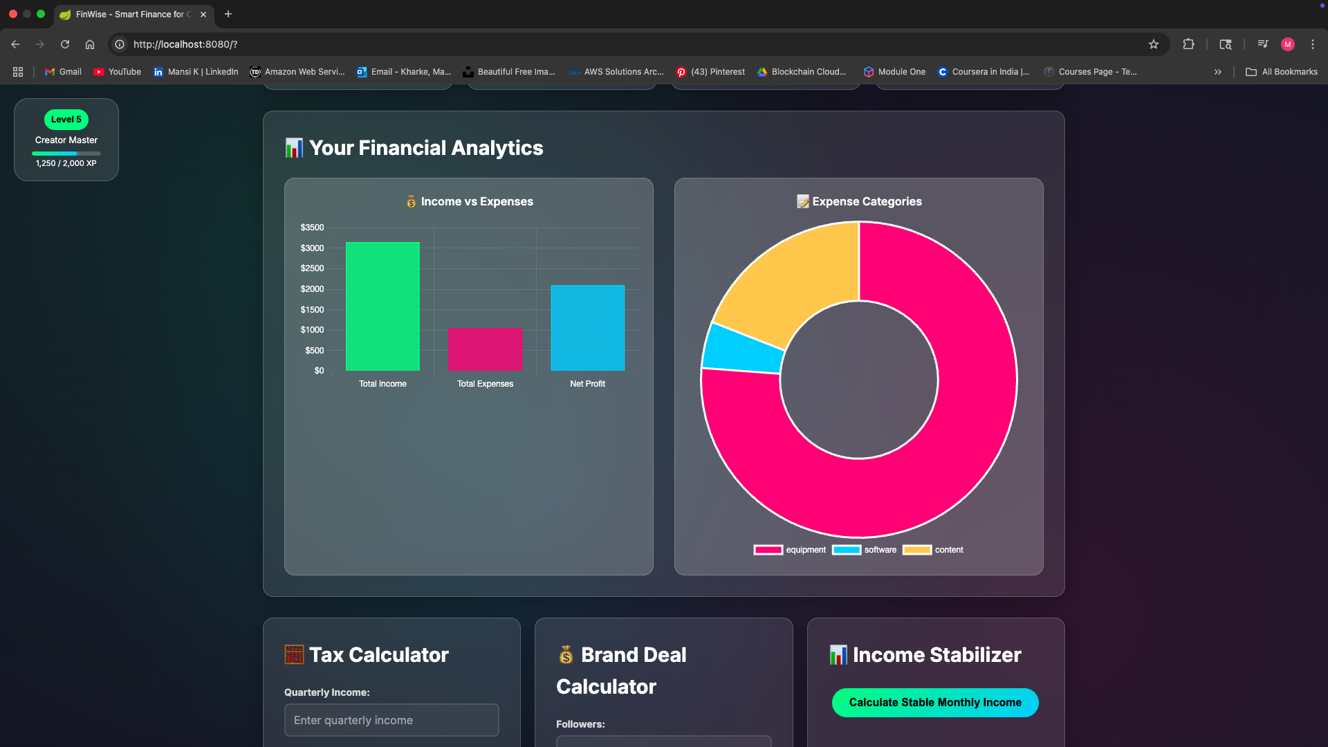 FinWise Dashboard Preview