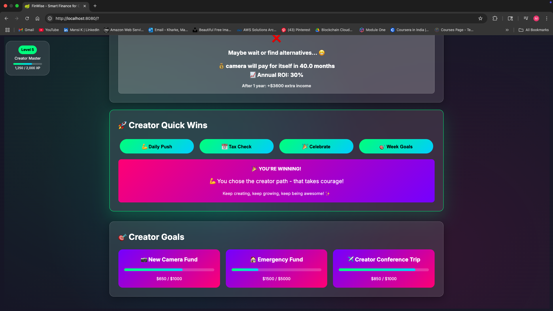 FinWise Dashboard Preview