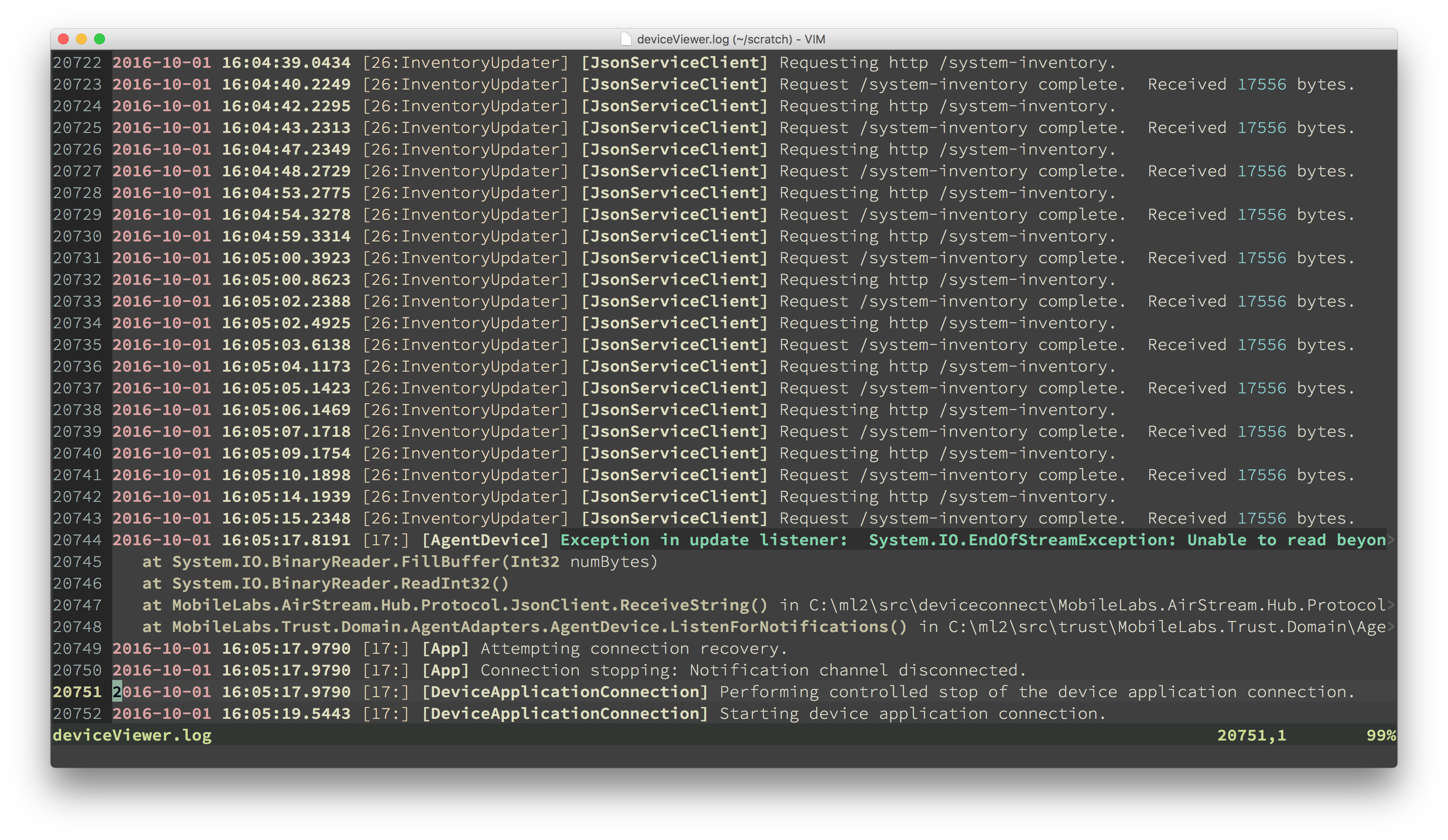 vim-trustlog Syntax Highlighting Screenshot