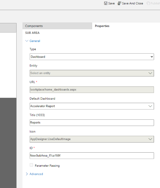 Set Sitemap embedded report