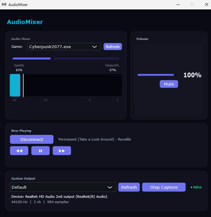 AudioMixer GUI