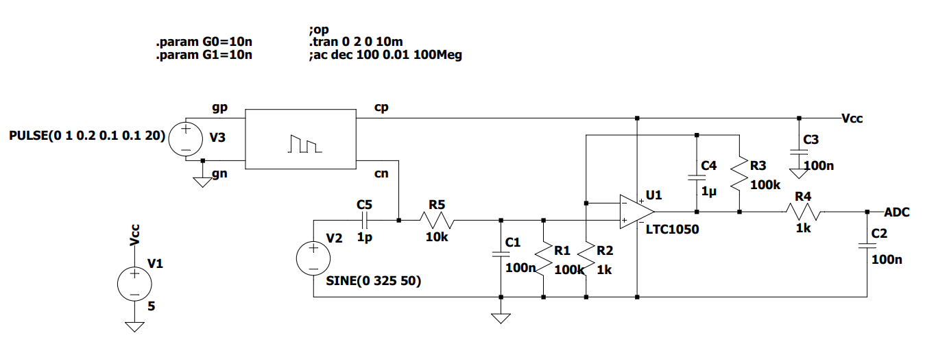 LTSpice circuit of the amplifier