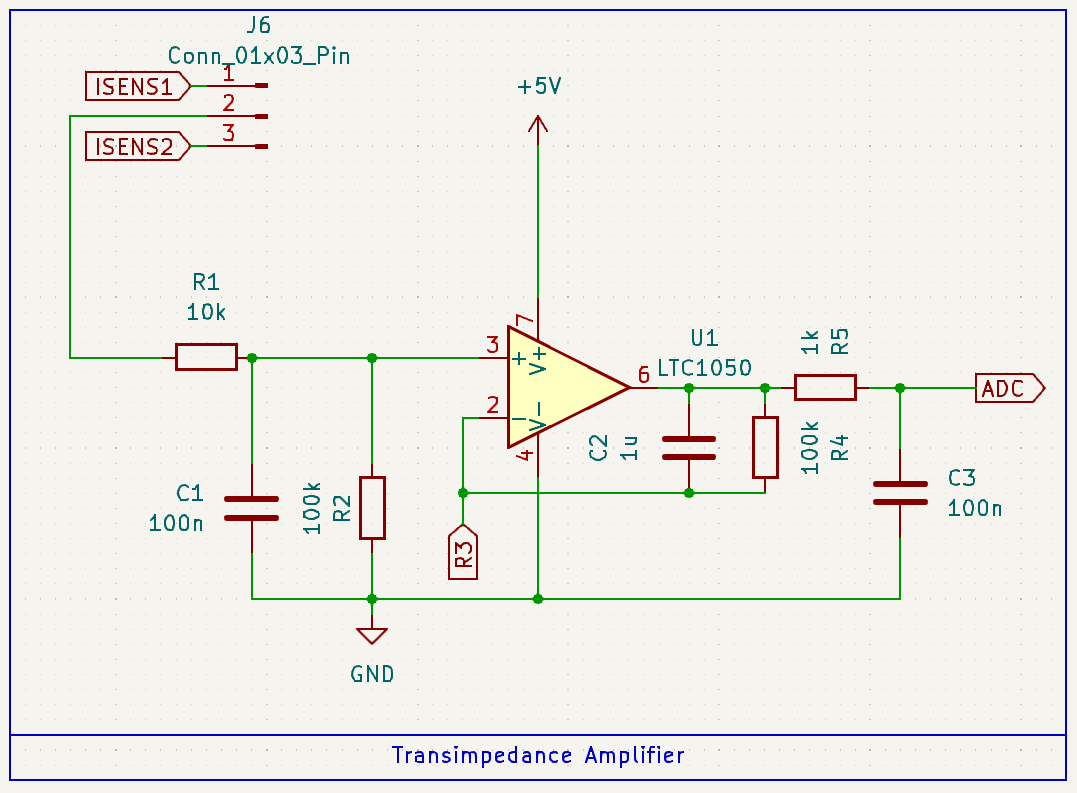 Transimpedance amplifier schematic