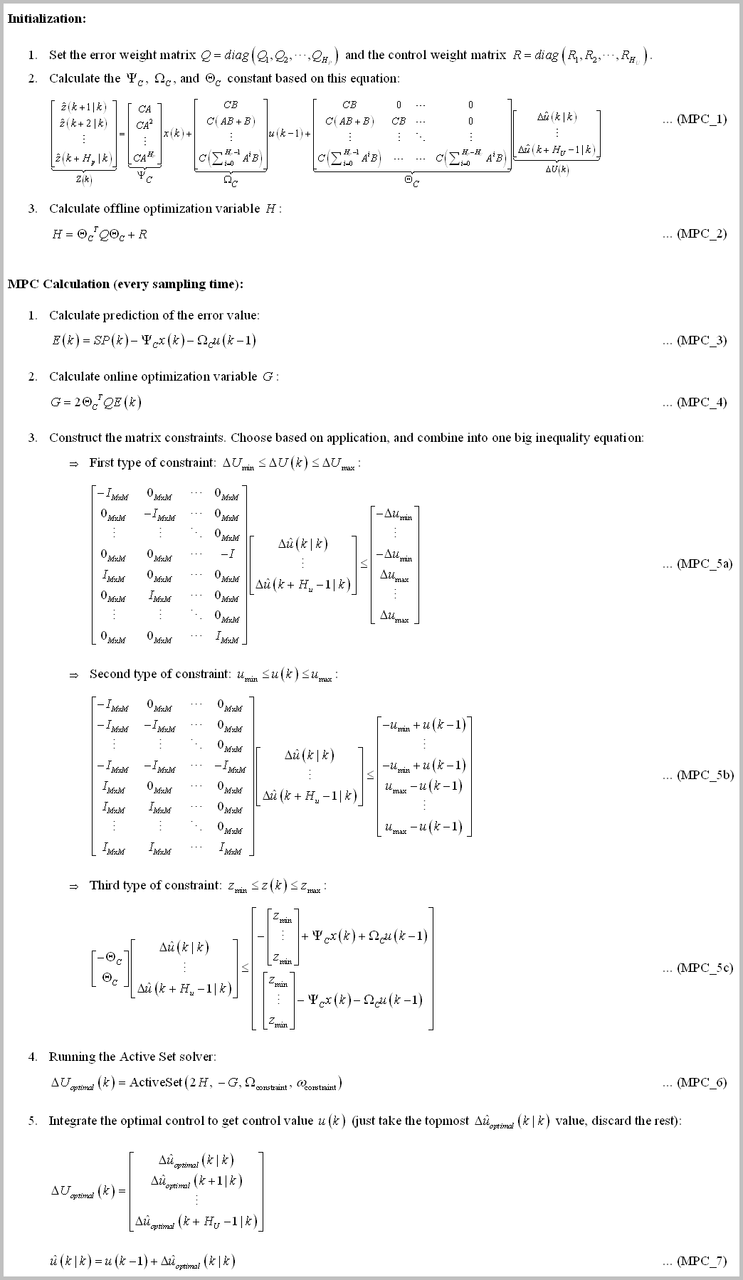 MPC Naive algorithm