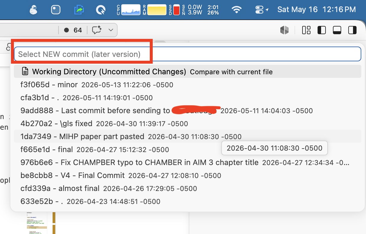 Step 3: Choose the newer commit