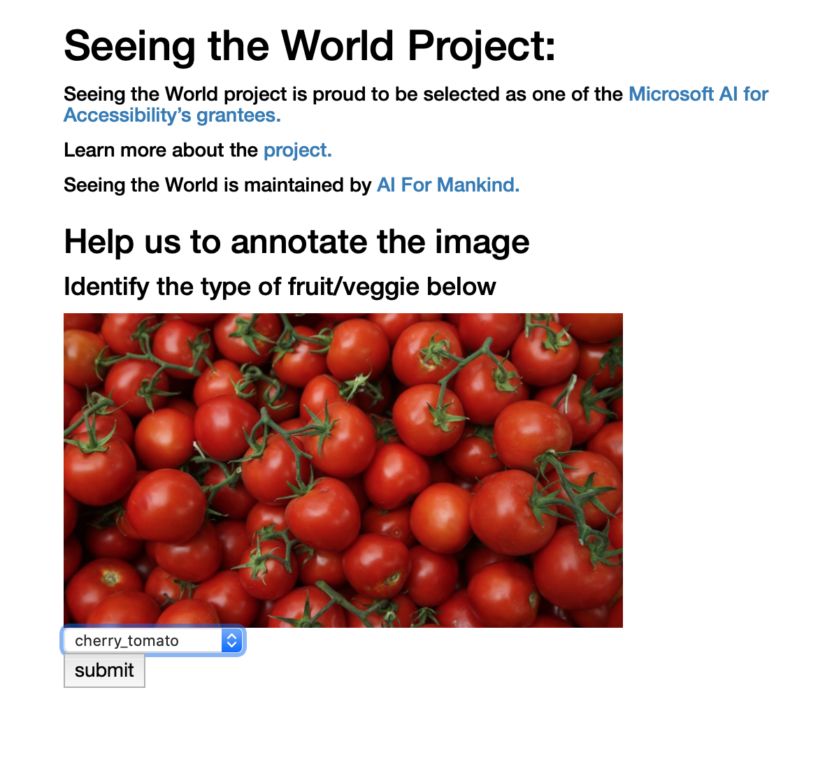 Annotate cherry tomato