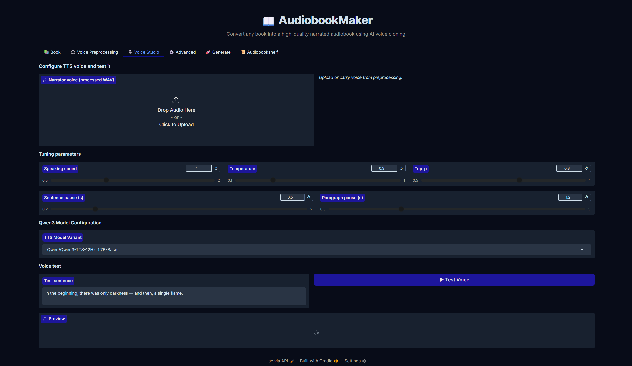 Voice Studio Tab