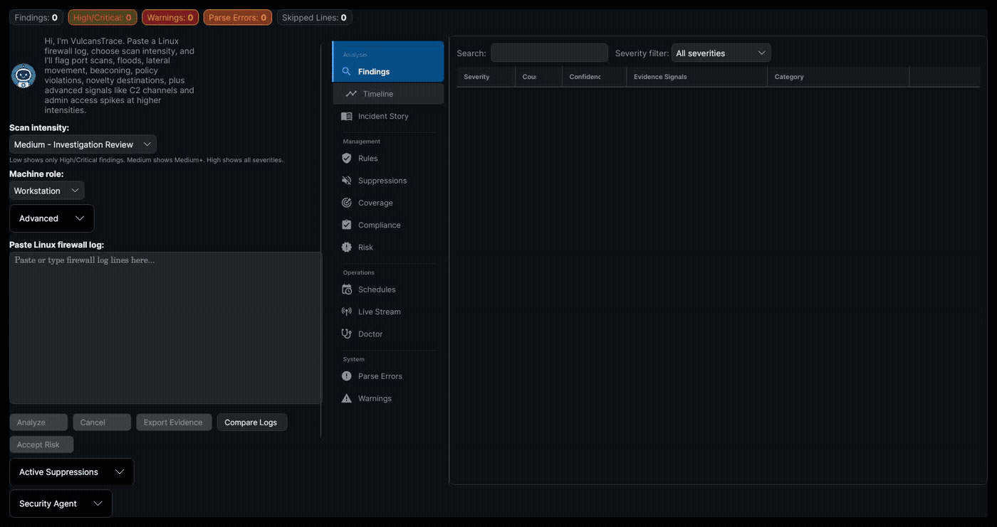 VulcansTrace Security Agent demo: AI-powered investigation and remediation
