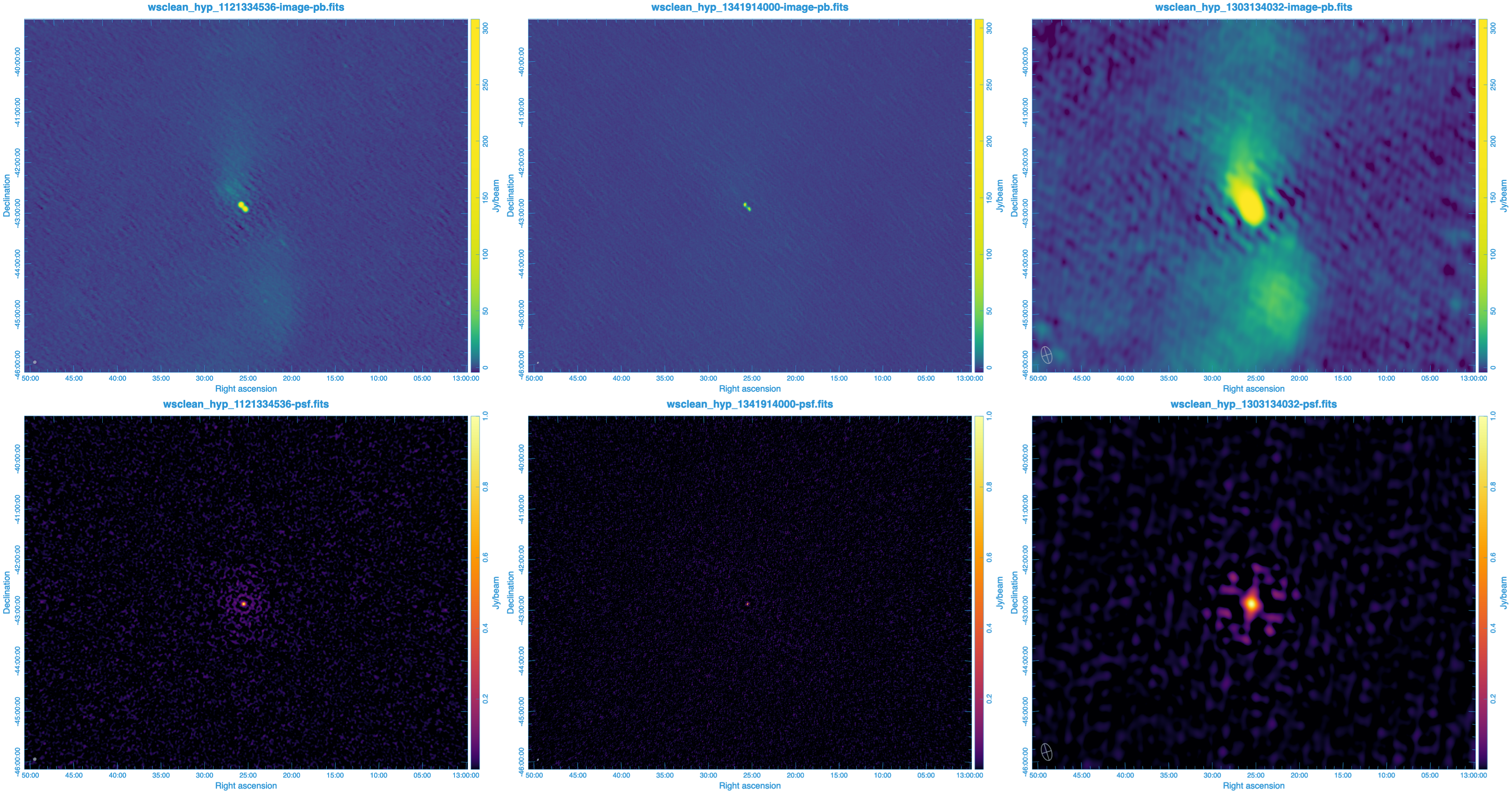 images of each main MWA configuration