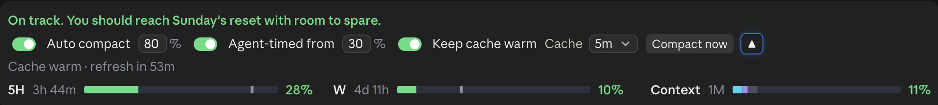 The band, collapsed, above the prompt in the Claude desktop app