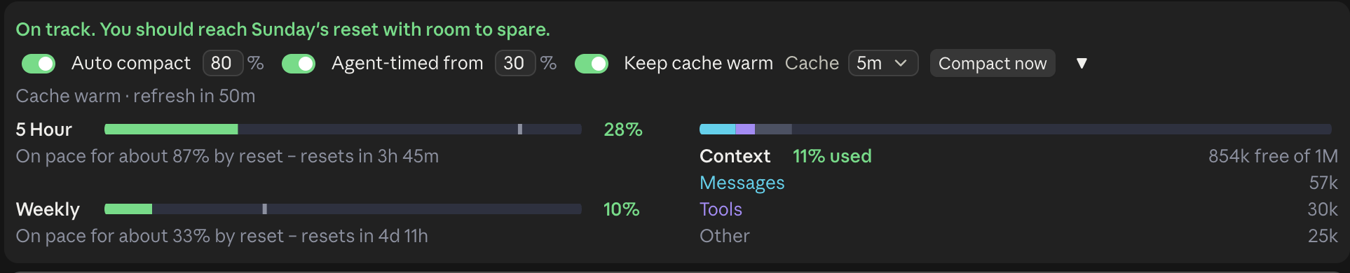 The band, expanded, above the prompt in the Claude desktop app