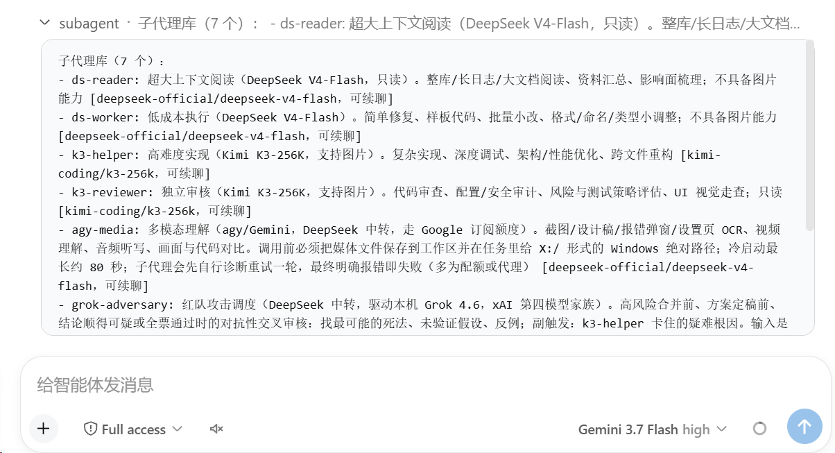 /subagent 输出：具名子代理名册一览