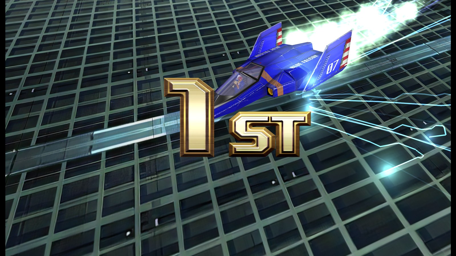 The Blue Falcon finishing first with the F-ZERO GX HD texture pack