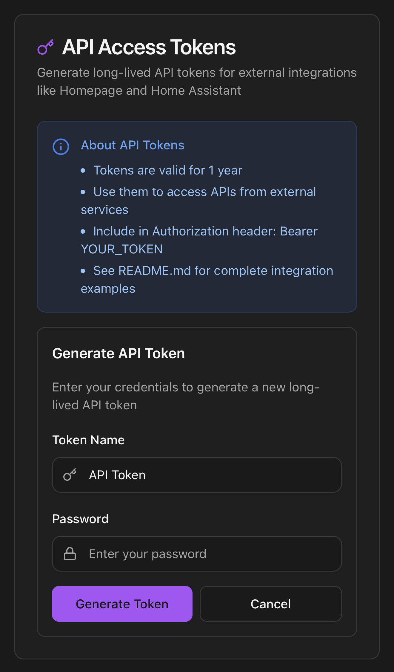 Generate API Token 