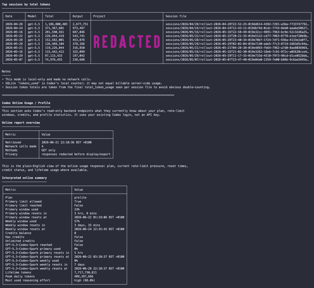Codex Usage screenshot 4