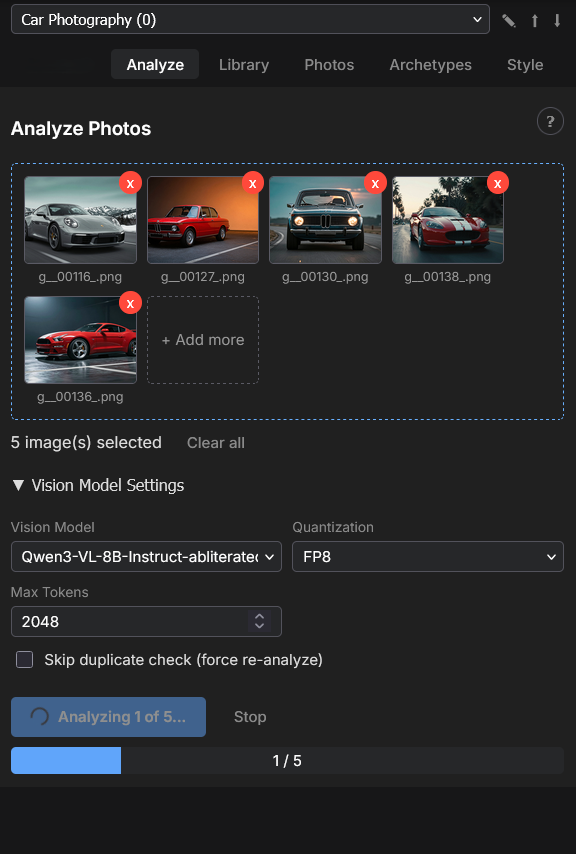 Analyze tab