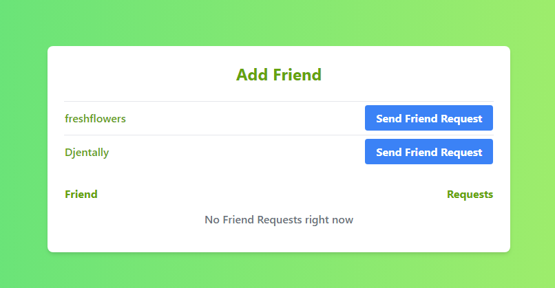 Friend Request Page