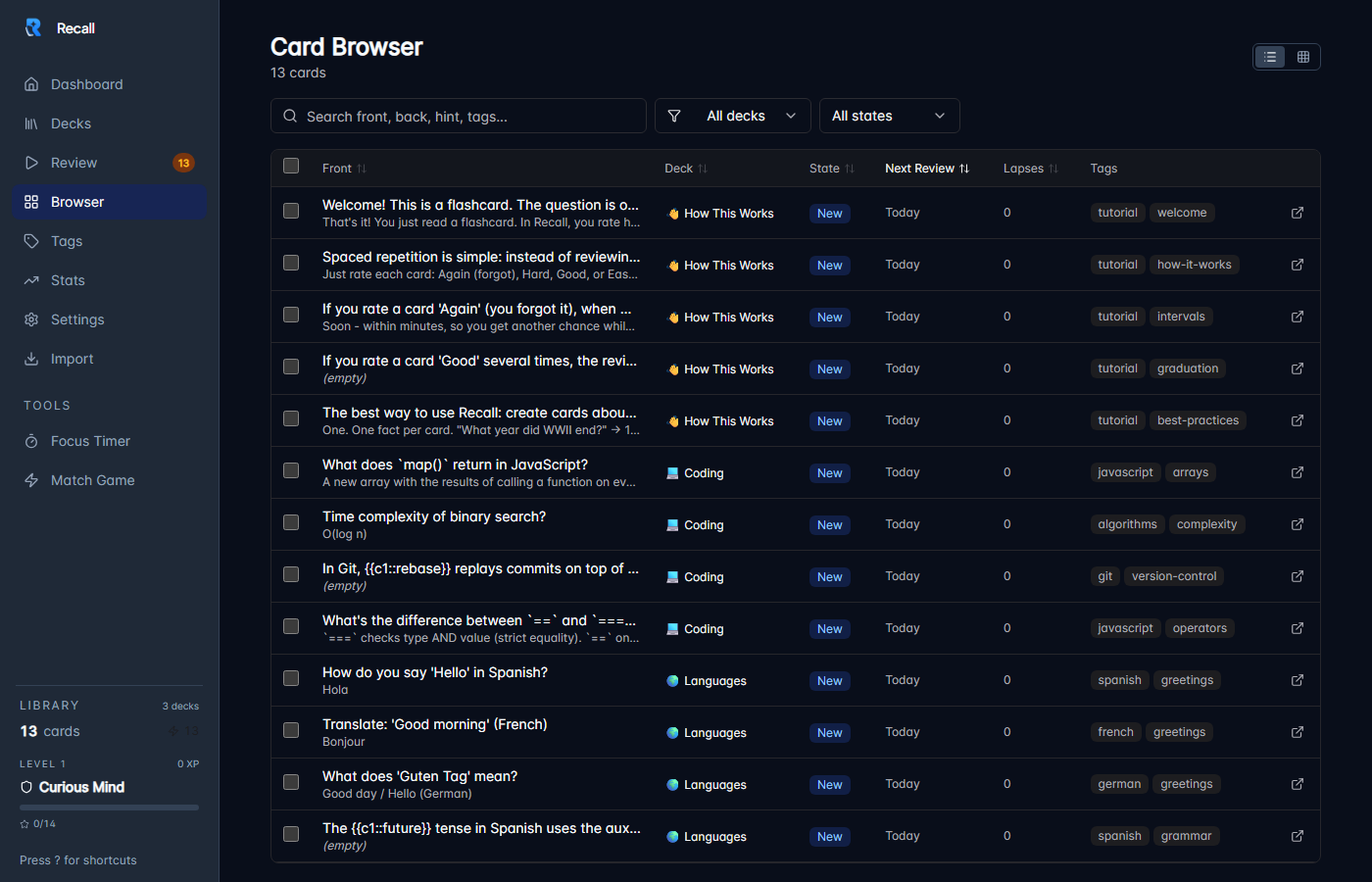 Card Browser