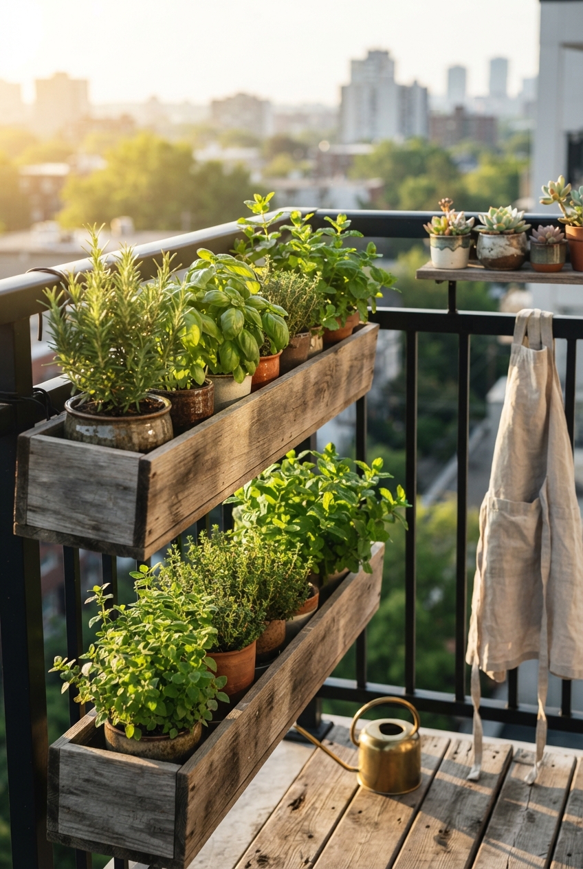 Tiny Balcony, Big Flavor: Vertical Herb Garden