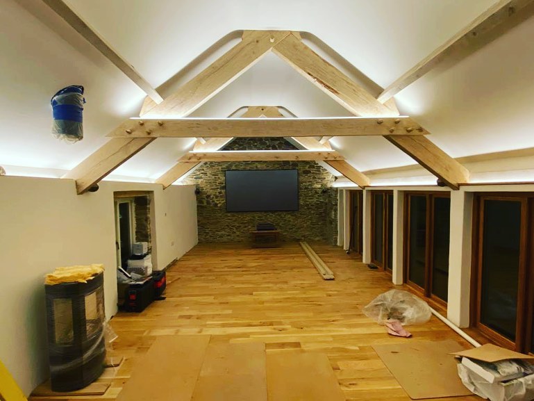 Barn Conversion Media Room Setup