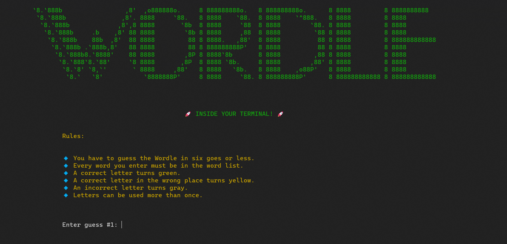 Wordle in terminal