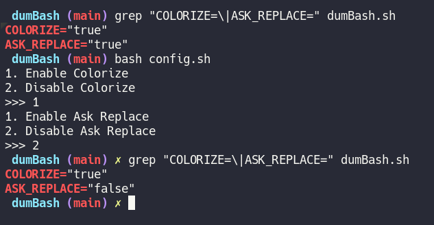 dumBash Configuration