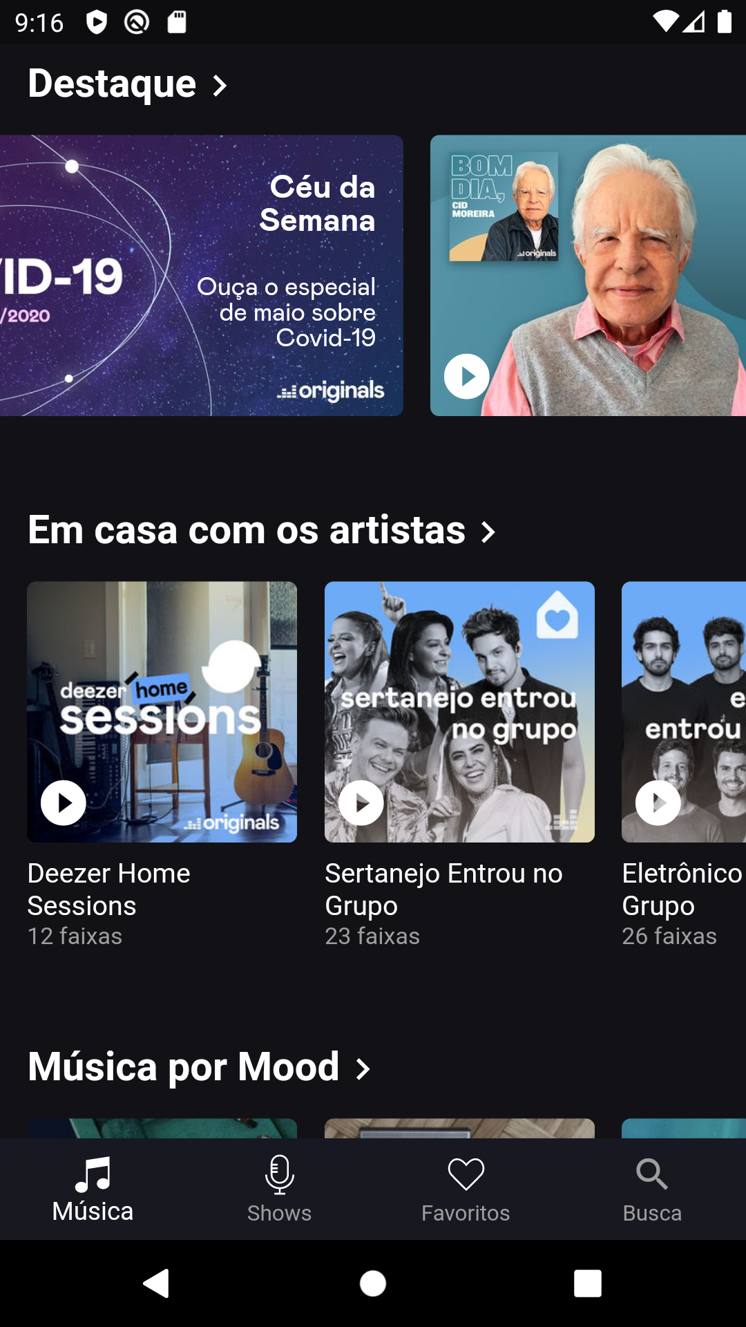 Print da Tela de música