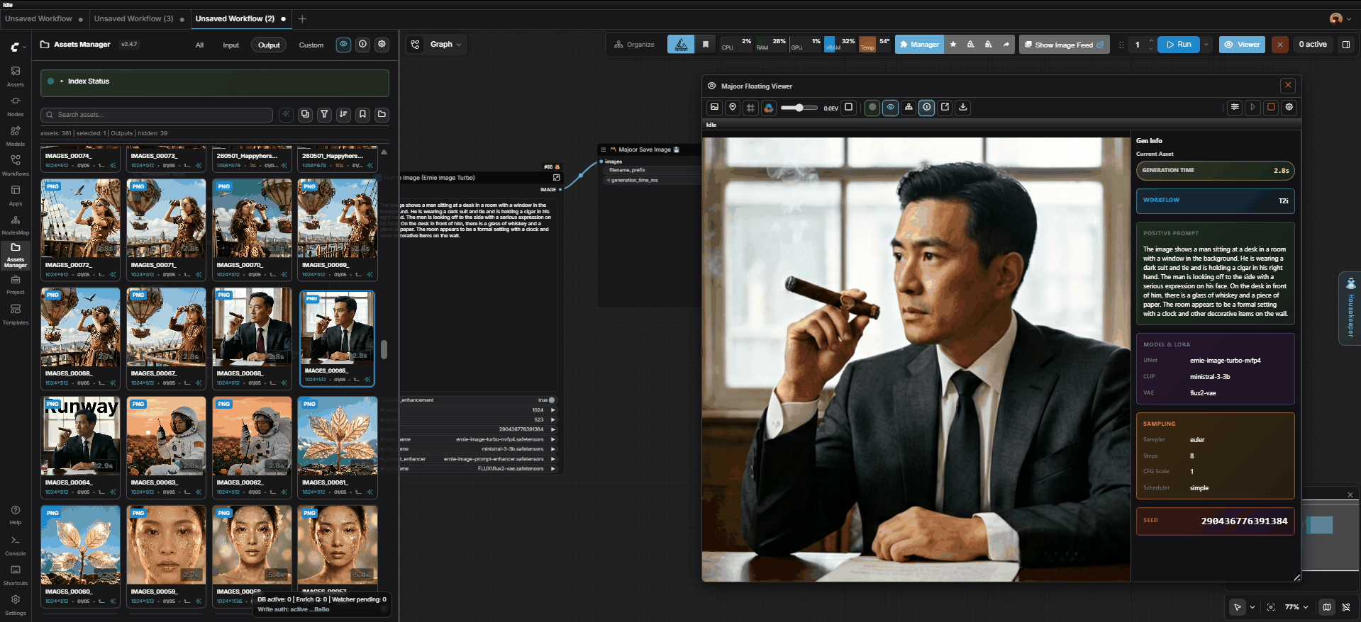 Majoor Assets Manager - Floating Viewer generation info