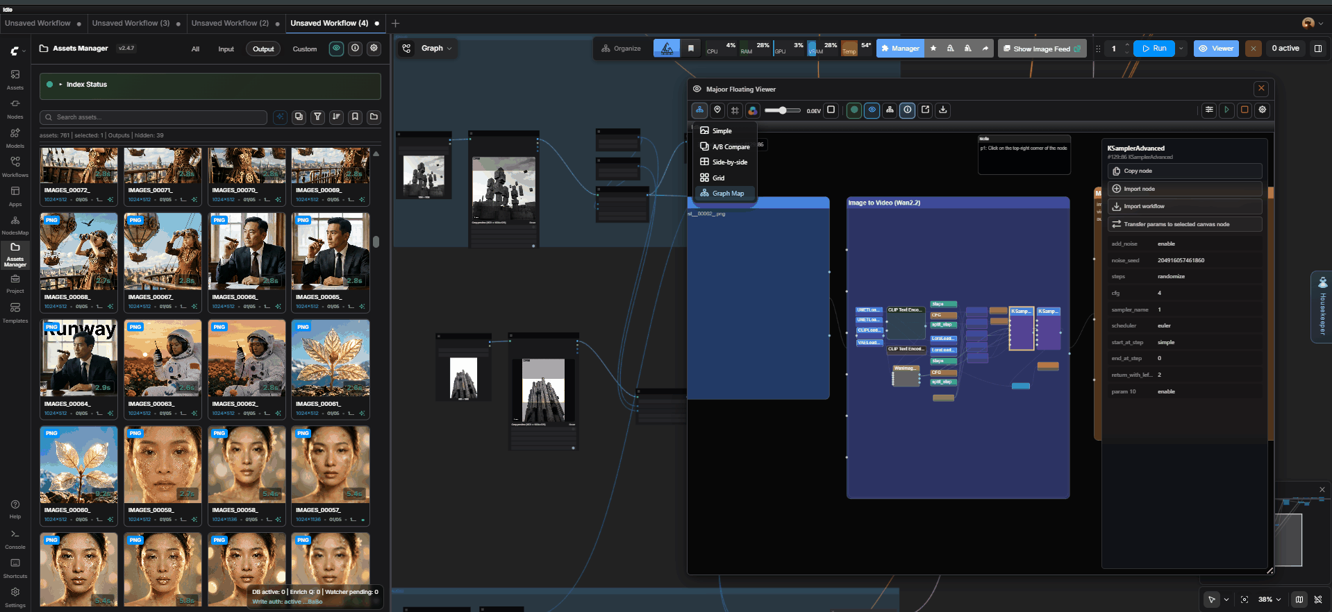 Majoor Assets Manager - Graph Map workflow inspection