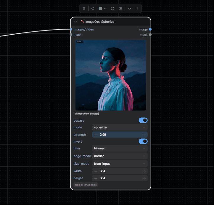 ImageOps Spherize preview