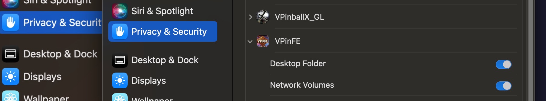 VPinFE files and folders permission