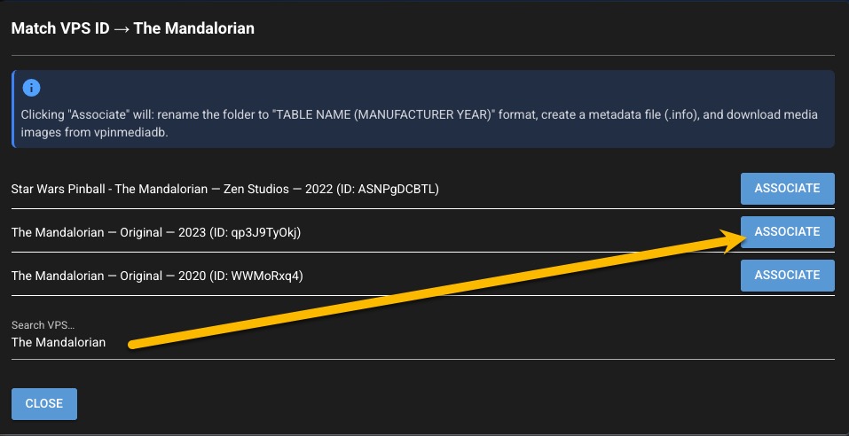 Associate table in VPS