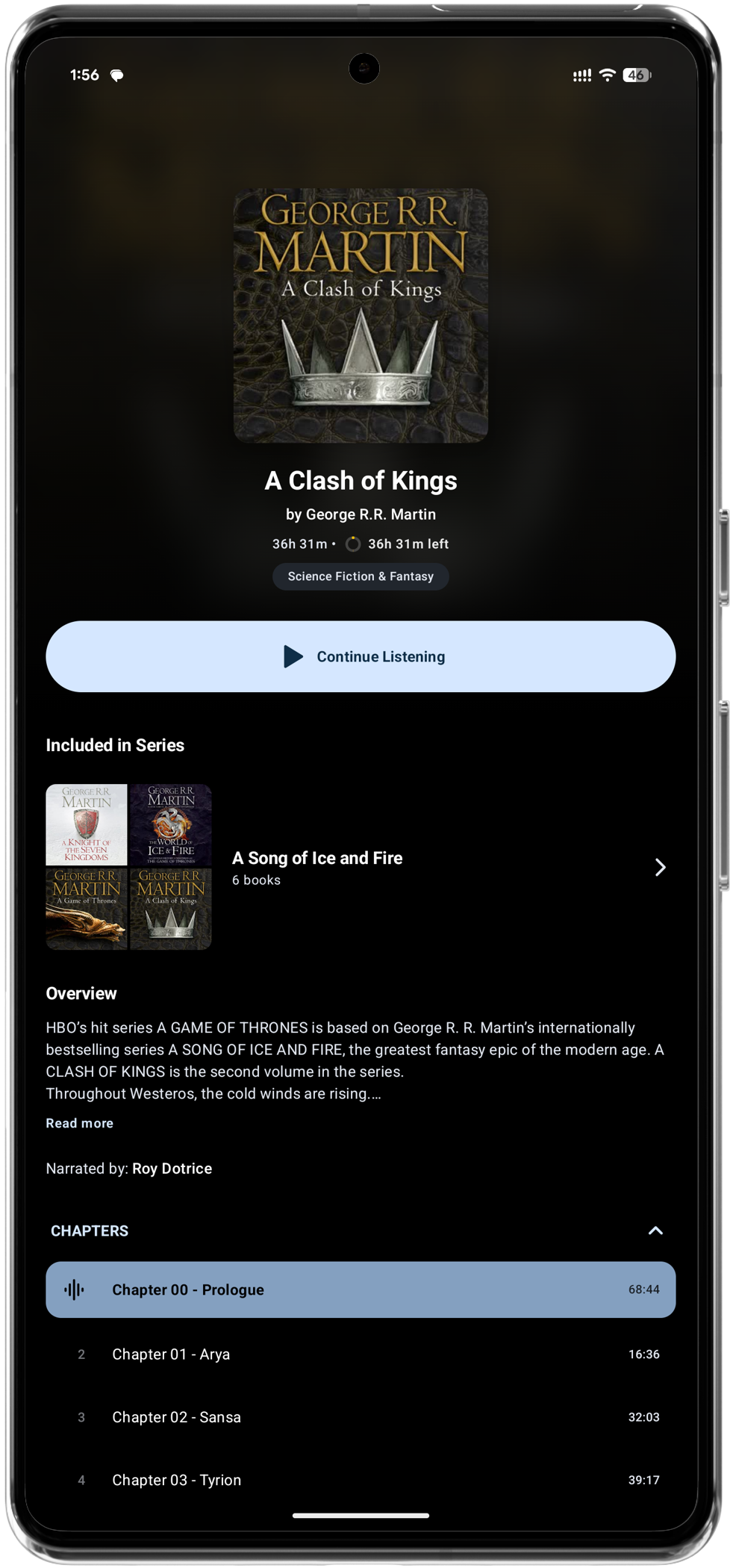 Audiobook Detail Page