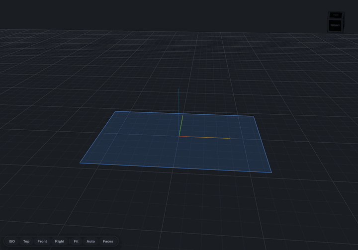 A part built up feature by feature: sketch, extrude, fillet, two cuts, then a surface texture