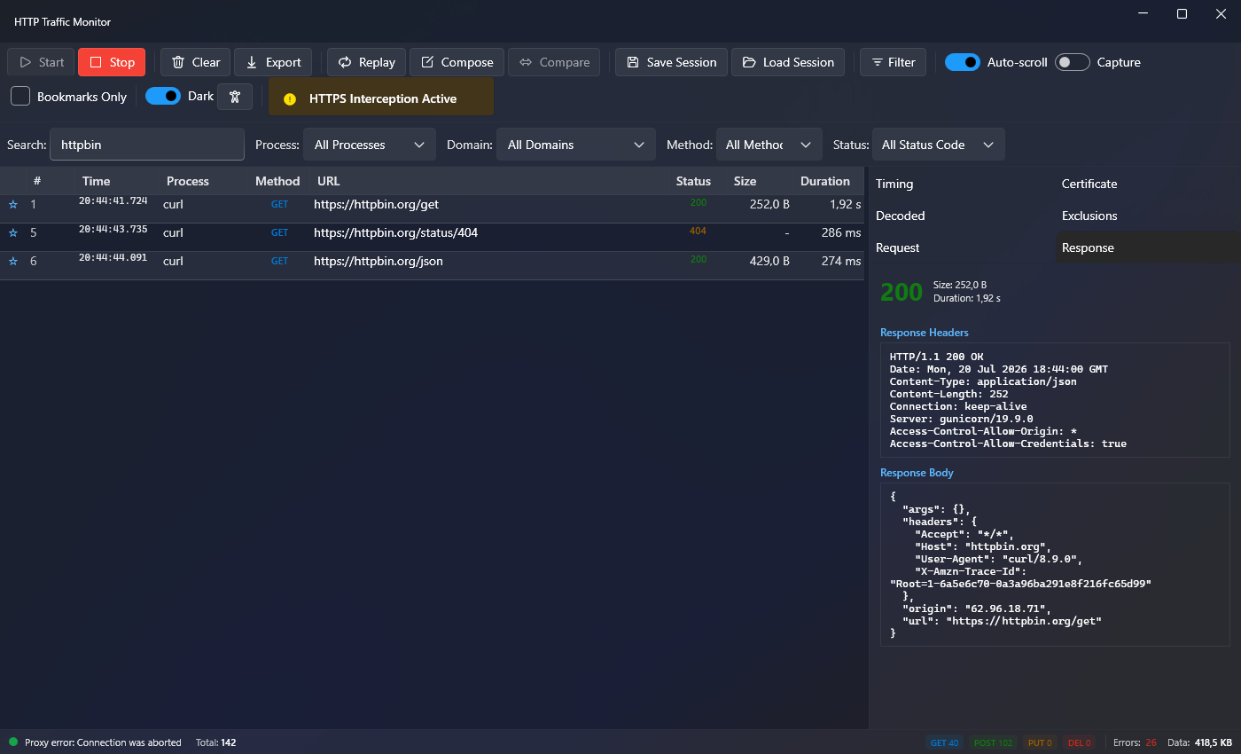 Response tab with pretty-printed JSON